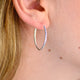 Sterling Silver Textured Oval Hoop Earrings