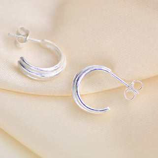 Sterling Silver Little Chunky Hoop Earrings