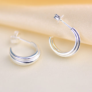 Sterling Silver Little Chunky Hoop Earrings