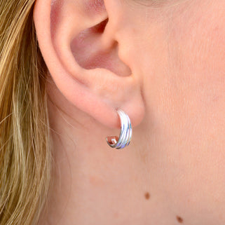 Sterling Silver Little Chunky Hoop Earrings