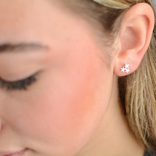 Sterling Silver Mini Triple Star Cluster Stud Earrings