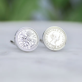 Luxury 70th Birthday 1954 Sixpence Cufflinks