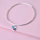 Sterling Silver Initial Birthstone bangle shown close up
