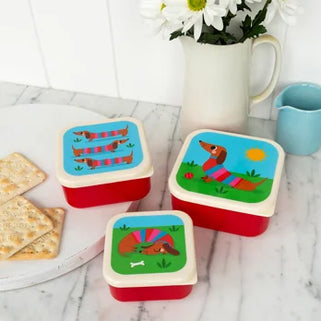 Set of 3 Sausage Dog Snack Boxes