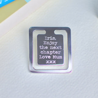 Personalised Silver Corner Bookmark