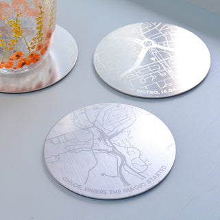 Personalised Map Location Coaster