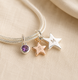 Personalised Birthstone Double Star Bracelet