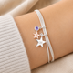Personalised Birthstone Double Star Bracelet