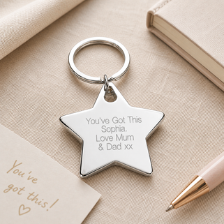 Personalised Exam Good Luck Star Keyring