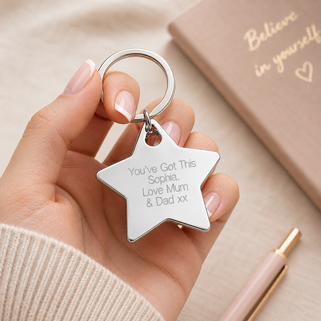 Personalised Exam Good Luck Star Keyring