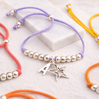 Personalised Suede Friendship Charm Bracelet