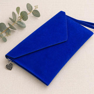 Personalised Suede Envelope Clutch Bag