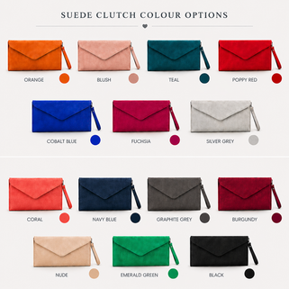 Personalised Suede Envelope Clutch Bag