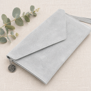 Personalised Suede Envelope Clutch Bag