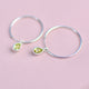 Sterling Silver Teardrop Birthstone Hoop Earrings shown close up with August birthstone
