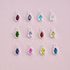 Silver Teardrop Birthstone Charms