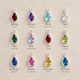 Sterling Silver Teardrop Birthstone Huggie Hoop Earring