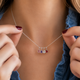 Personalised Silver Teardrop Birthstone Necklace