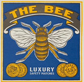 The Bee Square Matchbox with Matches