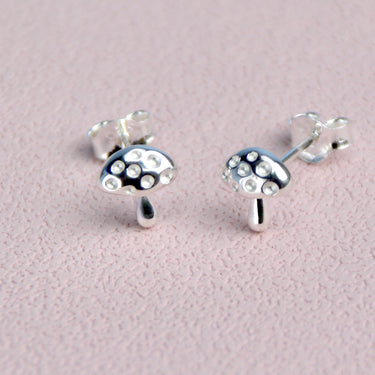 Sterling Silver Mini Toadstool Stud Earrings