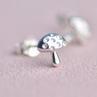 Sterling Silver Mini Toadstool Stud Earrings