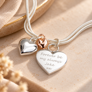 Personalised Triple Hearts Bracelet