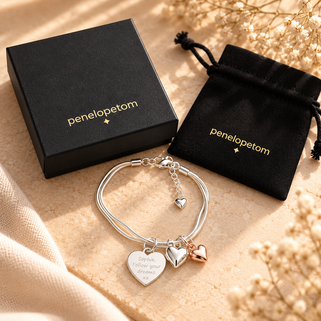 Personalised Triple Hearts Bracelet