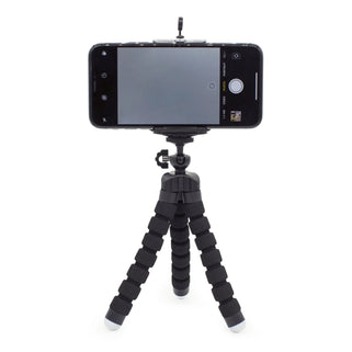 black smartphone tripod gadget holding mobile phone