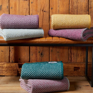 Twill Blanket Stitch Pink/Slate Grey