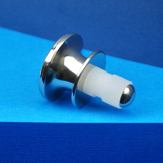 Back of wine bottle stopper shown in close up shot