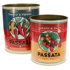 Set of Two XL Passata Storage Tins