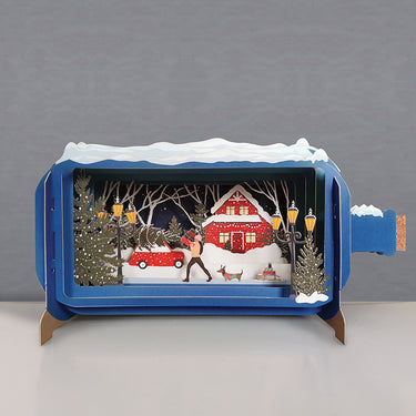 Car and Christmas Tree Bottle Card