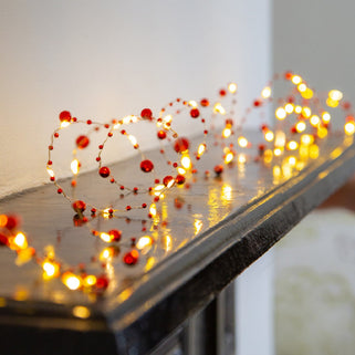 Red Berry Bead String Lights