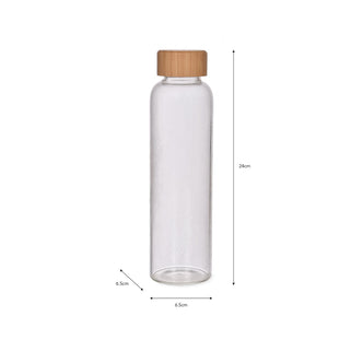 Glass Bottle with Bamboo Lid