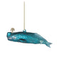Glitzy Glass Whale Bauble