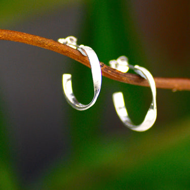 Sterling Silver Small Twisted Hoop Earrings