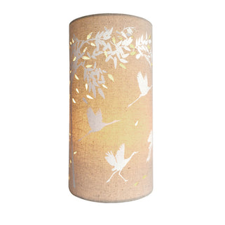Cranes and Bamboo Fabric Lamp