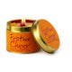 festive cheer scented candle in round tin with lid