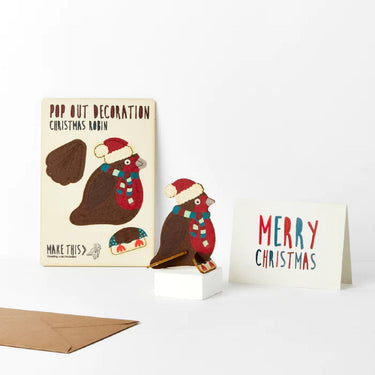 Pop Out Christmas Robin Card