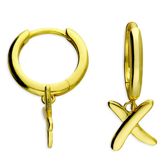 Gold Kiss Huggie Hoop Earrings
