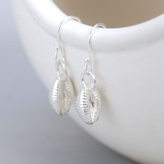 Sterling Silver Cowrie Shell Earrings