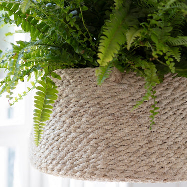 Wide Tapered Jute Hanging Plant Pot