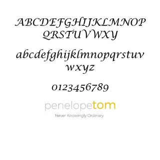 Alphabet and number example in font