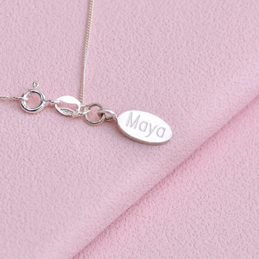 Personalised Silver Five Rings Charm Necklace