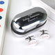Oval chrome cufflinks box with personalised message 