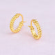 Gold Double Bead Hinged Mini Huggie Hoop Earrings