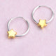 Gold Star Charm Huggie Hoop Earrings