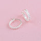 Silver Double Bead Hinged Huggie Hoop Earrings