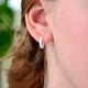 Silver Double Bead Hinged Huggie Hoop Earrings