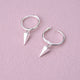 Sterling Silver Spike Huggie Hoop Earrings